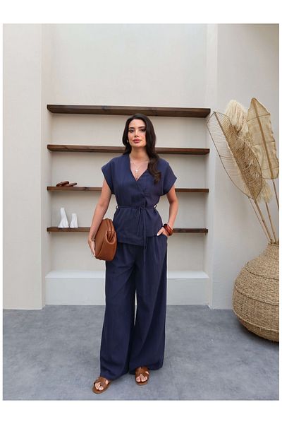 ESRAHELVACI Belted Linen Set
