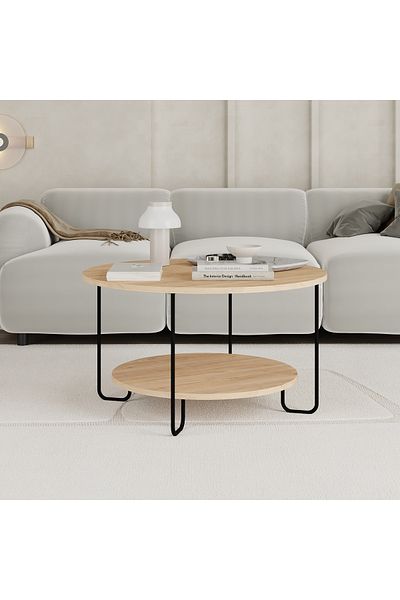 Mourah Home Corro Modern Coffee Table Oak Multipurpose H 45cm Oak