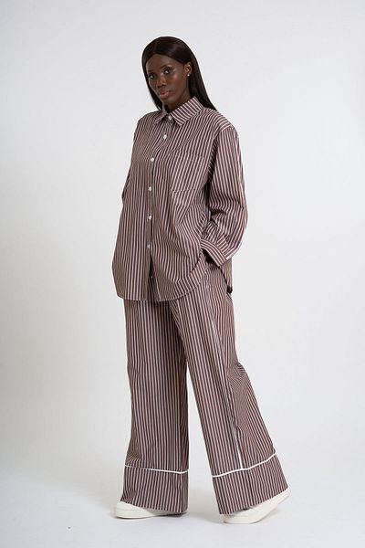 HANIQA Piping Detailed Striped Suit