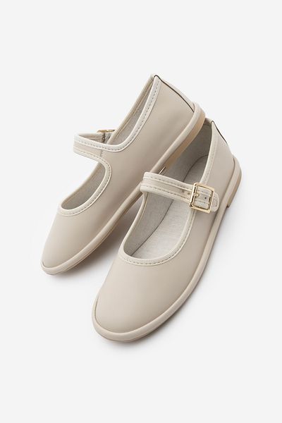 Marjin Women's Strappy Ballerina Lunari Ecru Model