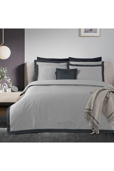 Sarev Layana King Size (Battal Size) 100% Cotton Sateen "500 TC" Duvet Cover Gray