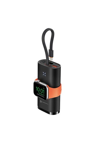 REDz Accessories External Battery for Apple Watch, Forcell F-Energy F10K4, PD QC3.0 3A 22.5W, 10000 mAh, Black