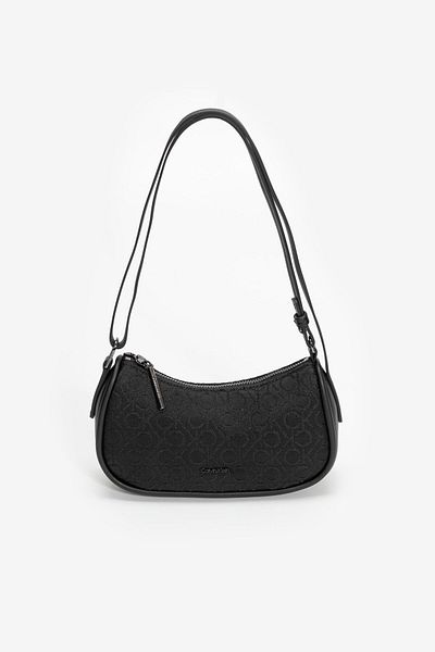 Calvin Klein Black Women's Shoulder Bag with Brand Logo Stylish and Adjustable Shoulder Strap - Casual Use