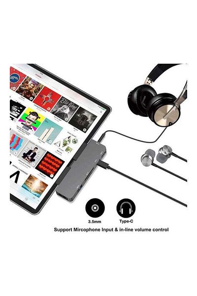 fulina 7-in-1 USB Hub, Type-C Compatible, High-Speed Reading, Fast Transfer, Suitable for Office Occasions