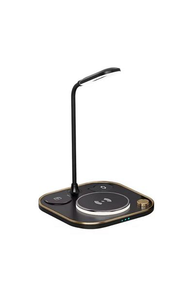 REDz Accessories 4 in 1 Wireless Charging Lamp, Apple compatible, Model X3 G-N25, Brightness adjustment, Black