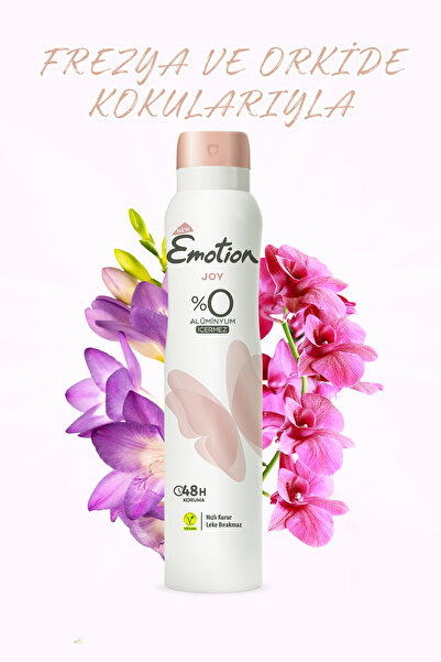 Emotion Joy Kadın Vegan Deodorant 4x200 Ml Hızlı Kurur, Leke Bırakmaz