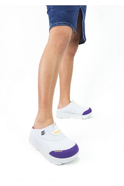 GDT Ayakkabı White Color Orthopedic Padding Sole Mesh Sabo Women's Sports Slippers