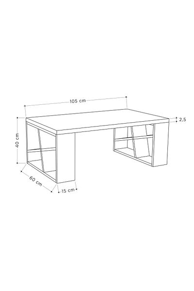 Mourah Home Honey Modern Coffee Table H 40cm White/Dark Grey
