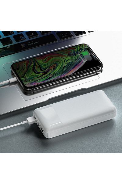 REDz Accessories Power Bank Hoco J72A, Battery 20,000mAh, 2 x USB, LED Indicator, White