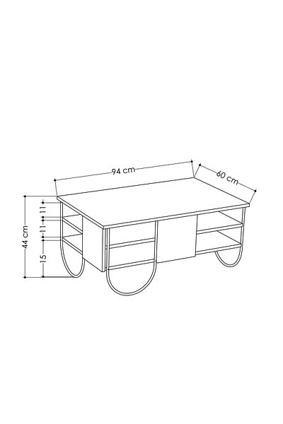Mourah Home Norfolk Modern Coffee Table Dark Coffee Multipurpose H 43.6cm Dark Brown