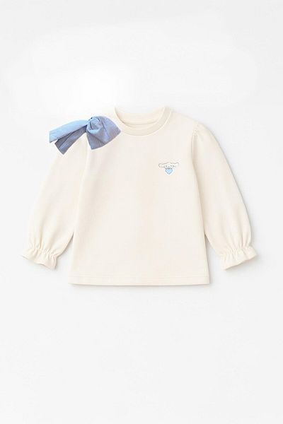 LUESS Tricou cu mânecă lungă cu panglică detaliată pentru fete (3-4 ani 8-9 ani)