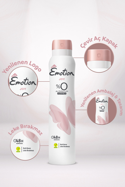 Emotion Bliss & Joy Kadın Vegan Deodorant 4x200 Ml Hızlı Kurur, Leke Bırakmaz