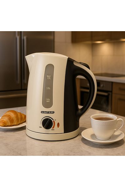 ALSAIF ELEC Electric Kettle 1.7L / 3000W - White/Black - 90551/08