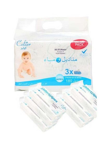 colier Collier Baby Wipes 99.9% Water 6 Pack x 60 (360 Wipes)