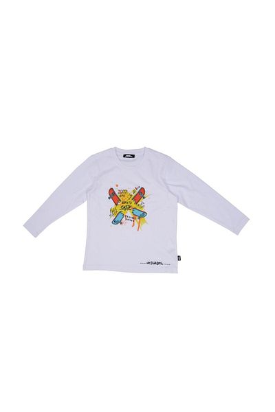 No Fear Boy's Printed T-Shirt White