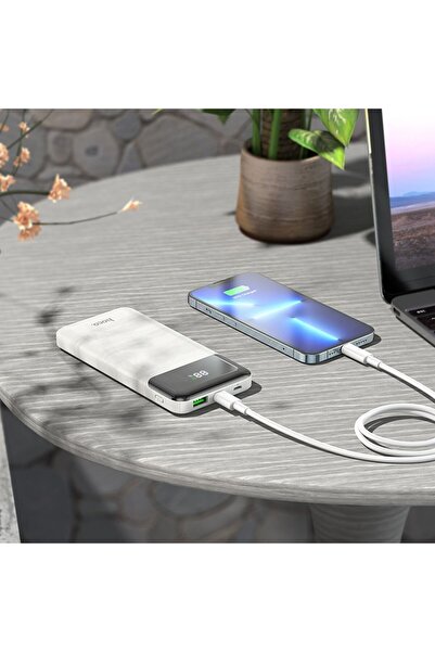 REDz Accessories Εξωτερική μπαταρία Hoco J102, γρήγορη φόρτιση, 10.000 mAh, PD 20W, QC 3.0, Cool Figure, λευκό