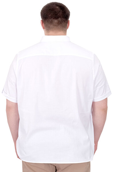 ModeXL Mode XL Large Size Men's Gabardine Shirt Everyday Essentials U25602 White