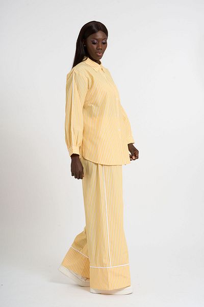 HANIQA Piping Detailed Striped Suit