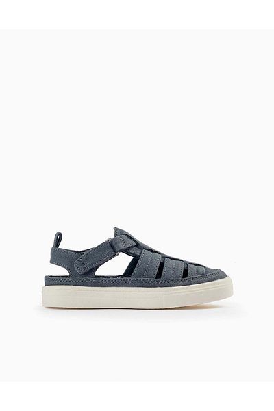 Ziddy Closed Strap Sandals for Baby Boy, Grey