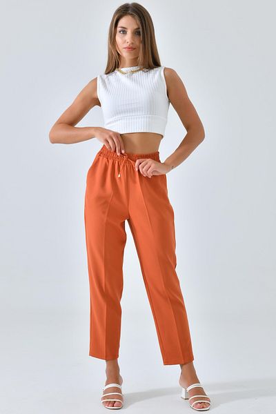 Saade Tile Waist Elastic Lace up Fit Pants