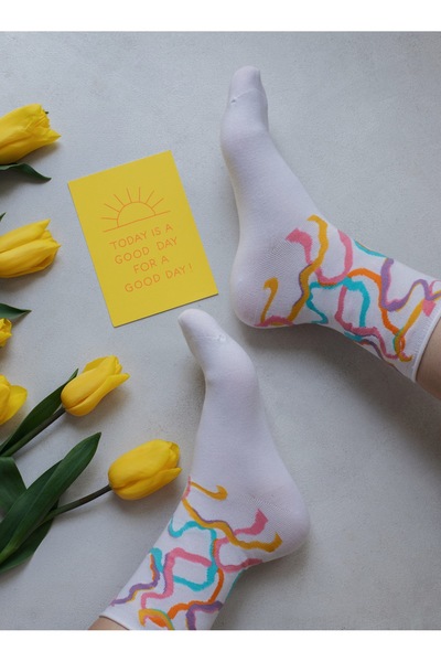 Forwena Безшевни дамски чорапи до глезена с неонови пръстени и модална еластичност