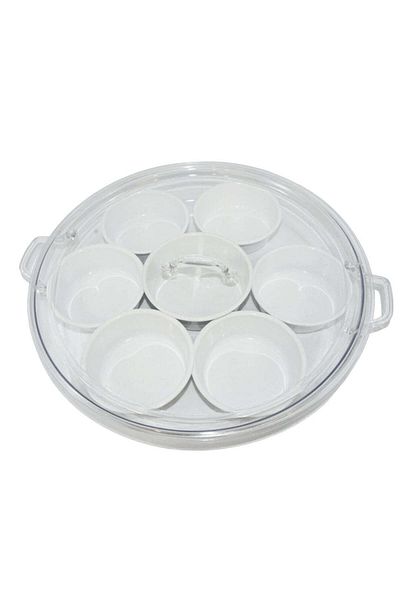 Generic Acrylic breakfast serving tray, 7 bowls
