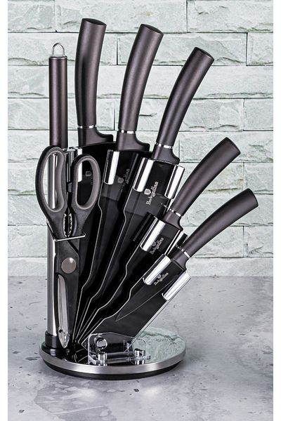 Berlinger Haus Knife set in a holder with non-stick coating 8 pcs Carbon PRO Line