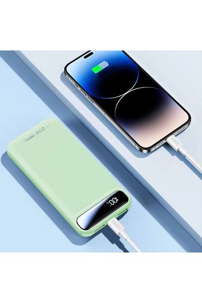 REDz Accessories Remax Rpp-520 Battery, 10,000mah, Multiple Charging, Pd Qc 20w, Led Display, Green
