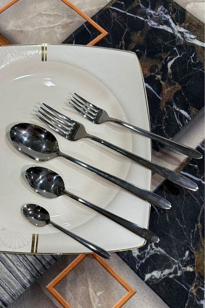 SNL HOME Dilay Napoli 60 Piece Fork & Spoon Set 12 Person Simple Tableware