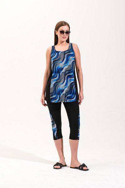 Plistre 2266_2-Piece Pool/Sea Swimsuit with Strappy Inner Lining and 4/3 Tights