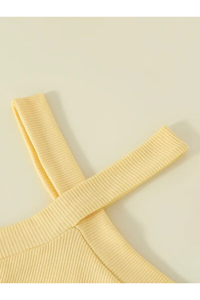 Machetta Girl's Collar Detailed Strappy Crop T-Shirt Mixed Set of 4