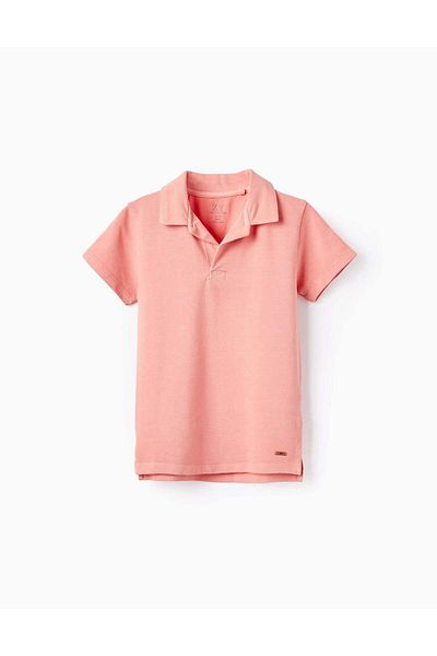 Ziddy Buttonless Cotton Polo for Boys 'B&S', Coral