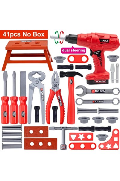 Choice1 41pcs Children Toy Tool Kits Engineer Simulated Repair Tool Set Electric Drill Screwdriver Play Hous