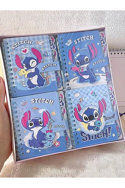 Choice 24pcs-Box 4/24pcs Lilo & Stitch Coil Notebook Stitch Student Portable Daily Planners Notepad Office