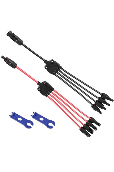 Choice 2pcs 2/4pcs Solar Connectors Waterproof Y-shaped 5 Way Adapter Solar Cable Parallel Adaptor Heat Res