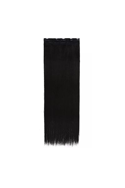 animis beauty Extensii par Negre, drepte, tresa cu 5 clipsuri, 80 cm, fibra sintetica cu aspect natural