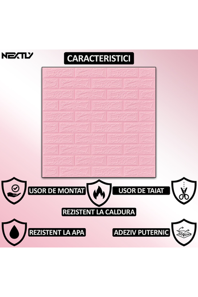 NEXTLY Σετ 50 αυτοκόλλητων ταπετσαριών 3D, για οροφή/τοίχο, με σχέδιο τούβλου, αδιάβροχες, ρυθμιζόμενες