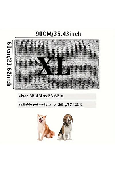 Choice XL (60x90)CM Dog Door Mat Dog Mud Mat For Muddy Paws Absorbs Moisture And Dirt Absorbent Non-Slip Wa
