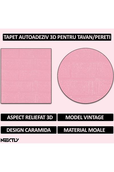 NEXTLY Set 25 X Tapet Autoadeziv 3d , Design Caramida, Pentru Perete Sau Tavan, Waterproof