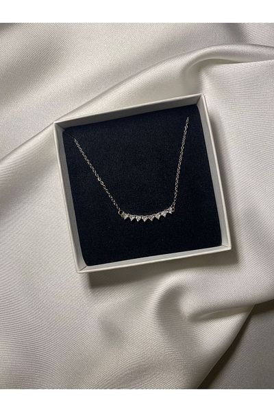 jemilas Steel Milky Way Zircon Stone Necklace (Boxed)