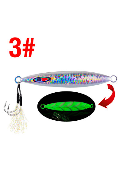 Choice 200 جرام 3 قطعة واحدة من طُعم الجيج المضيء سريع الغرق، طُعم الجيج الطو...