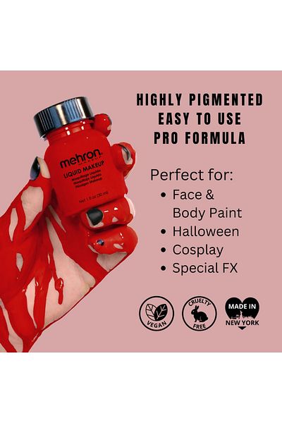 Mehron Liquid Makeup Mehron Red, 30ml