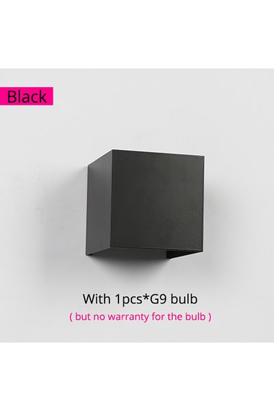 Choice Warm White (2700-3500K) 10 x 10 x 10cm black Wall Light With G9 Bulb Garden Outdoor Waterproof Lamp