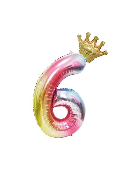Choice Number 32inch HG9074-6 2 PCS 32 inch gradient digital balloon children's birthday decoration Number