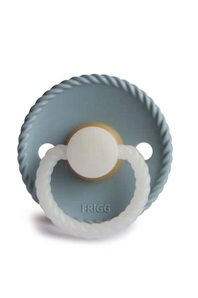Frigg Stone Blue Night 0-6 Months Rope Rubber Pacifier - Glow in the Dark