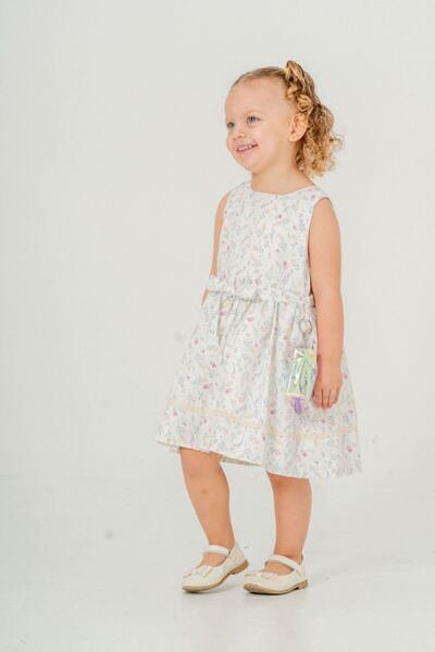 HAUSEkids 2-9 Yaş Flower Rabbit Çantalı Kız Çocuk Elbise-Turkuaz