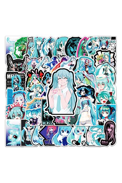Choice 50pcs 50pcs Cute Cartoon Hatsune Miku Sticker Waterproof Laptop Guitar Skateboard Book Luggage Graff
