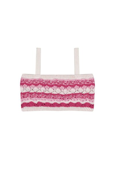 Antebies Pink Jacquard Knitwear Shorts Set