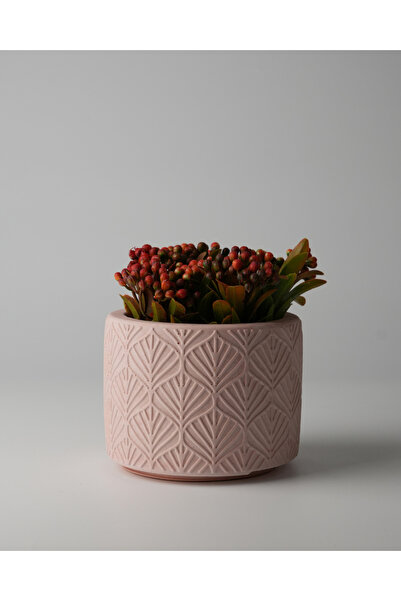 Kaju Creative Dekoratif Beton Saksı - Yaprak Desenli 8x10 0.25L Küçük Boy Saksı