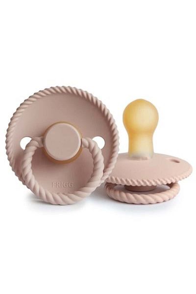 Frigg Blush Rope Rubber Pacifier - 0-6 Months